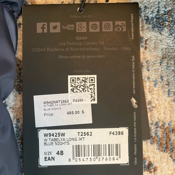 Geox down long coat - size 12. New with tags. - Picture 2 of 3